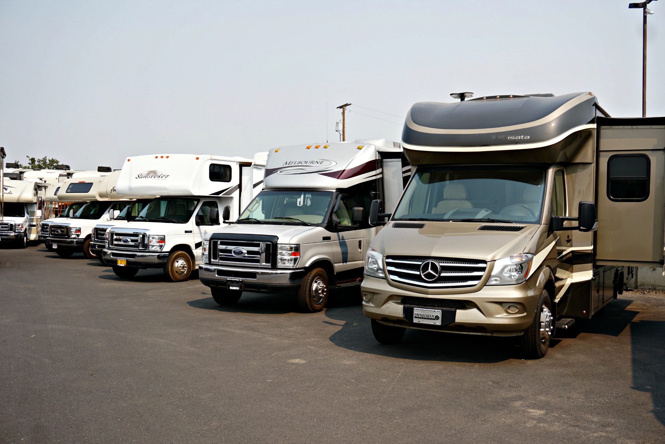 RVs on the lot