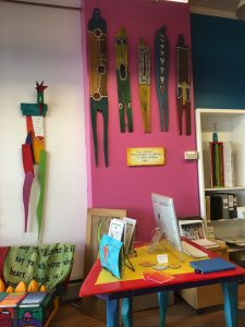Colorful walls and art at StoryPeople