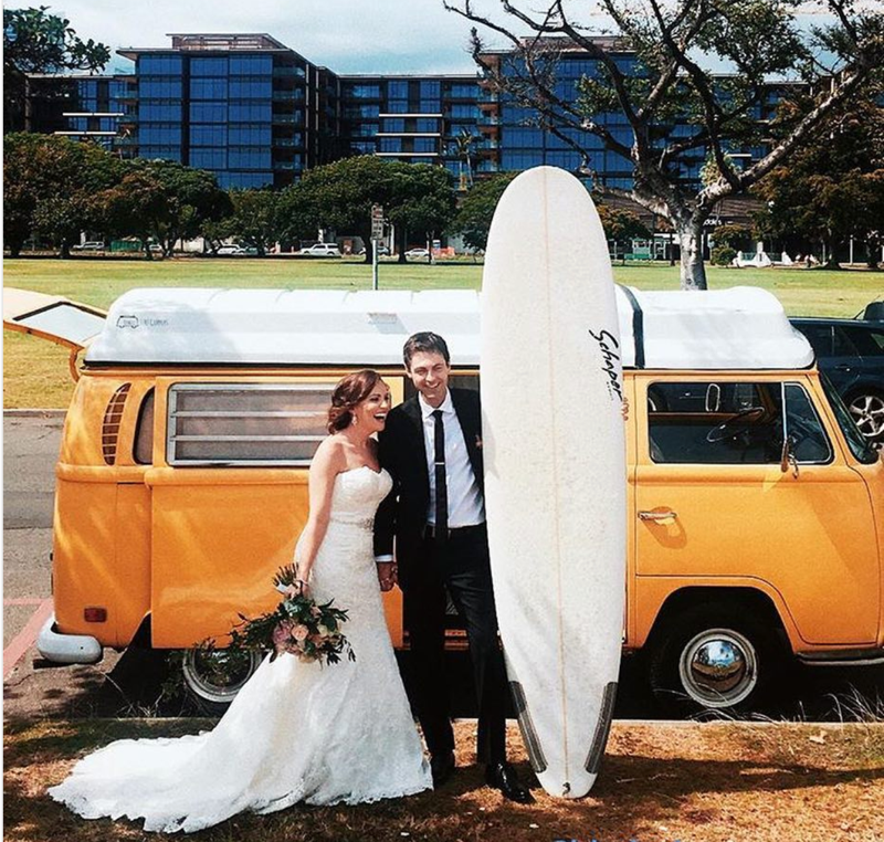 Hawaii Camper Van Surf Wedding 