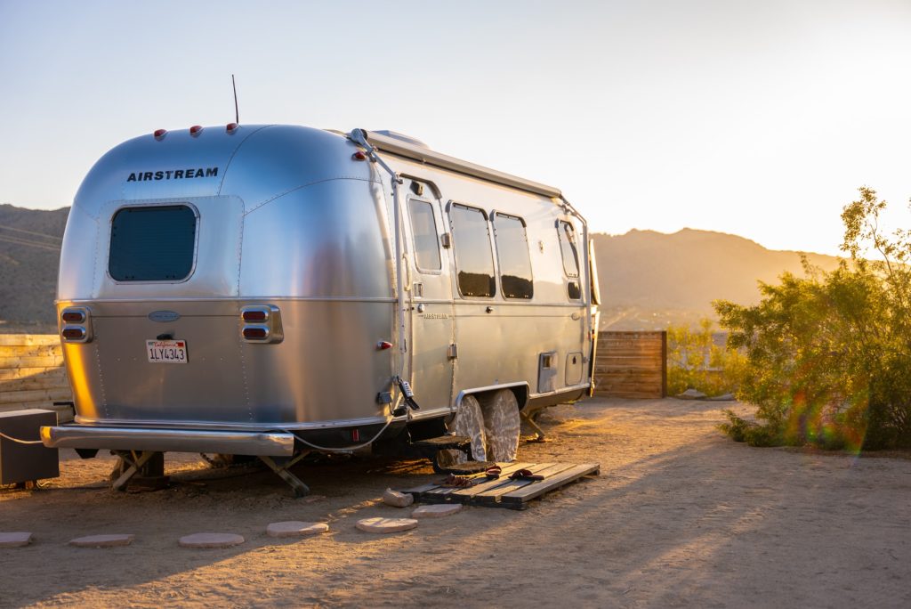 apply rv roof sealant on parked airstream
