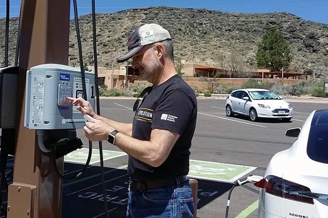 EV charging station in Petroglyph National Monument