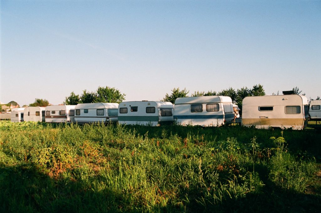 RVs in a park