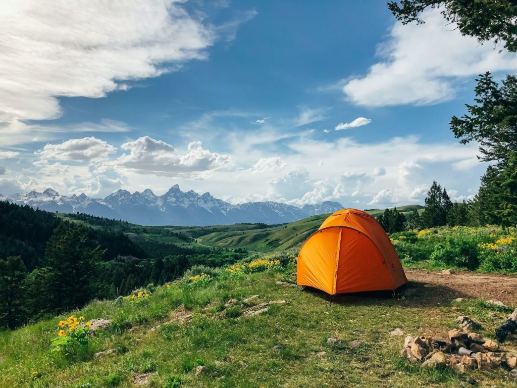 Tent camping in The Tetons