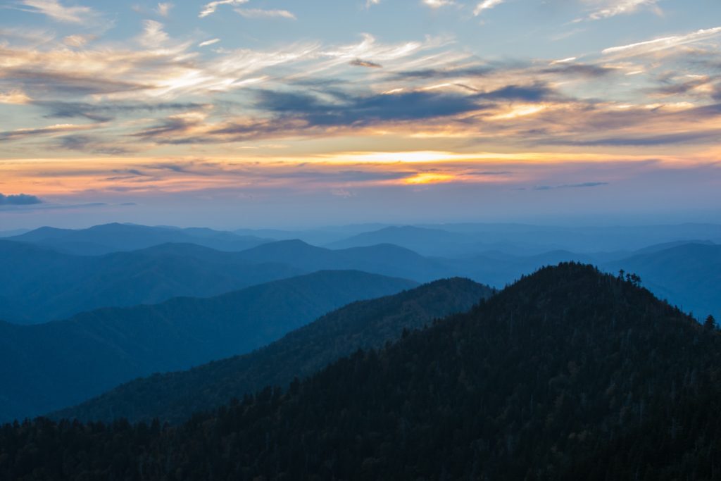 Great Smoky Mountains at sunset